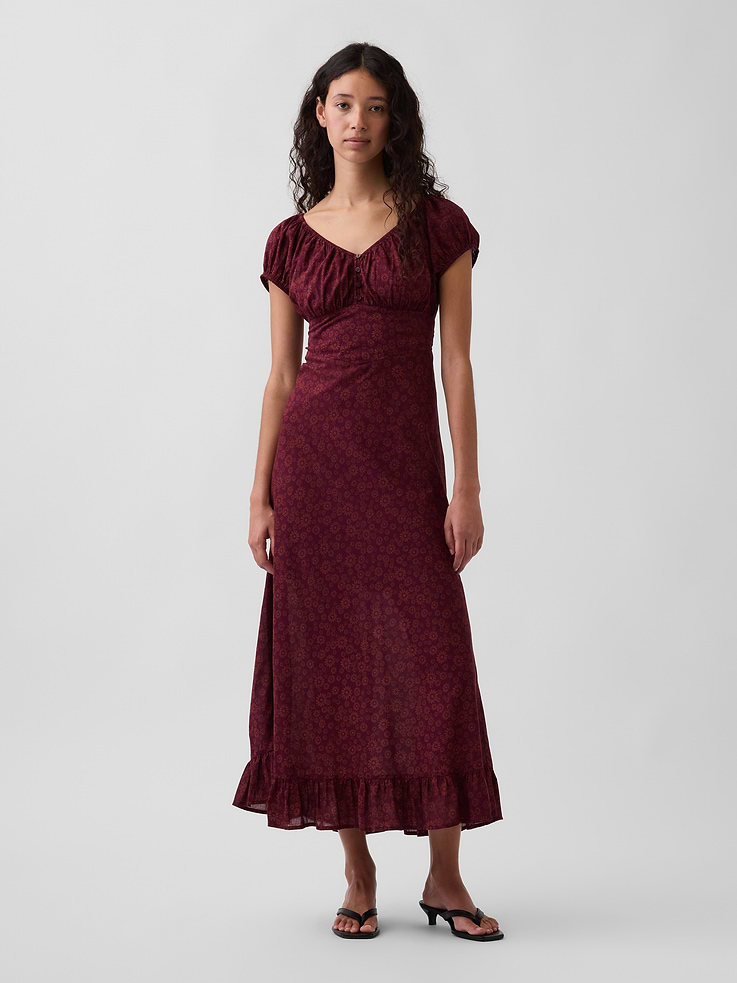 Image number 1 showing, V-Neck Ruffle Hem Maxi Dress