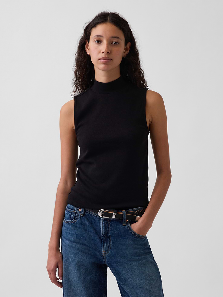 Image number 1 showing, Modern Mockneck Tank Top