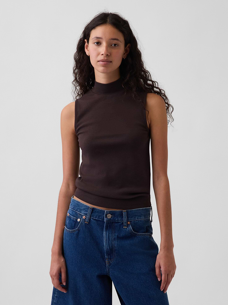 Image number 1 showing, Modern Mockneck Tank Top