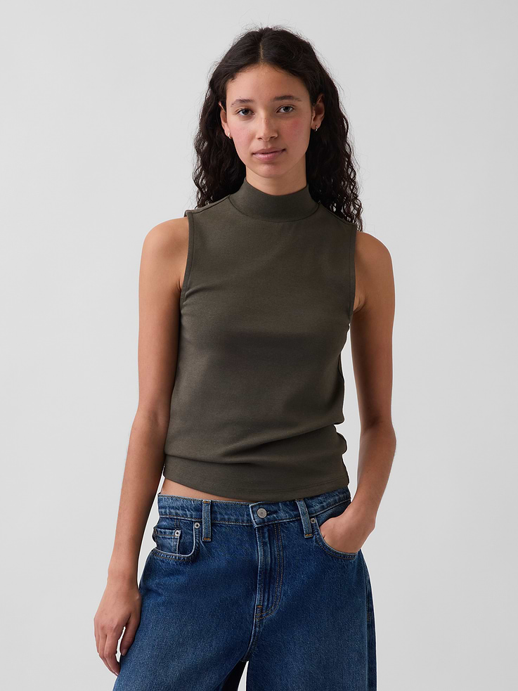 Image number 1 showing, Modern Mockneck Tank Top