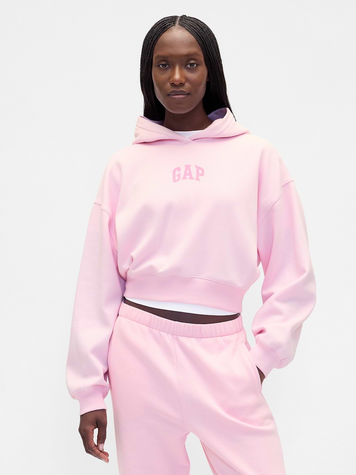 VintageSoft Crop Logo Hoodie | Gap