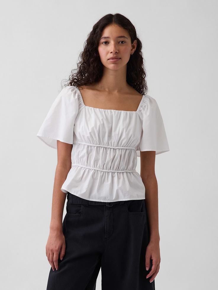 Image number 1 showing, Square-Neck Peplum Top