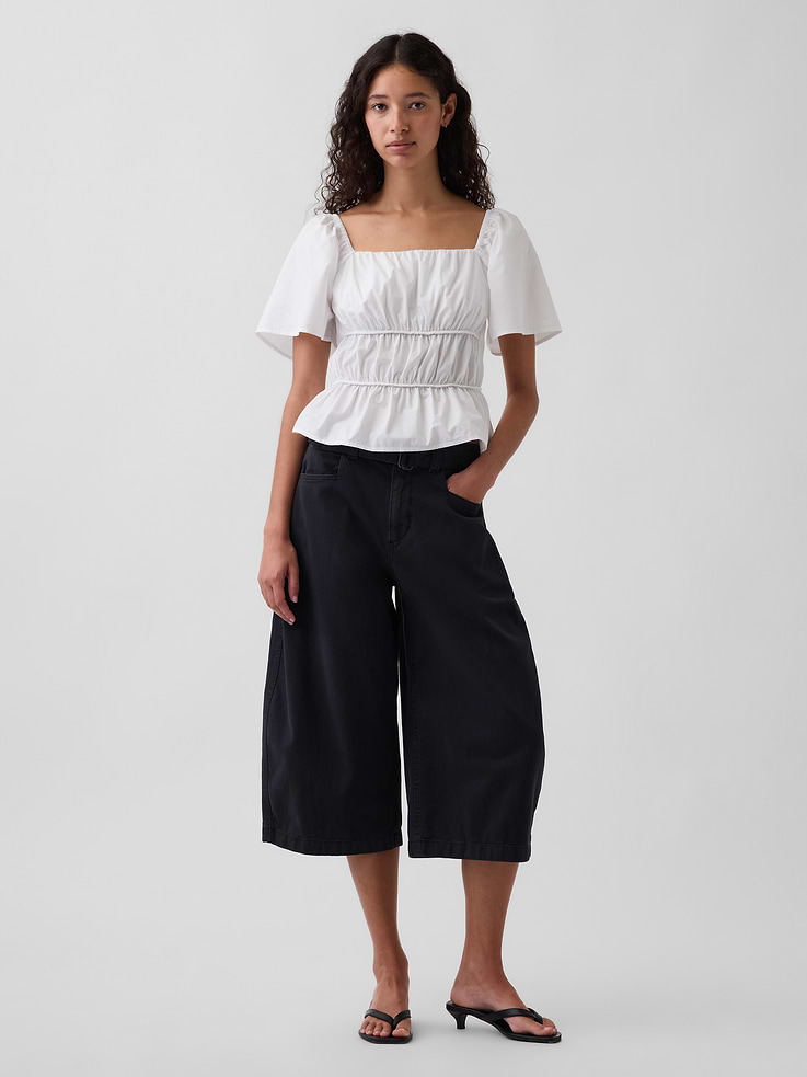 Image number 2 showing, Square-Neck Peplum Top