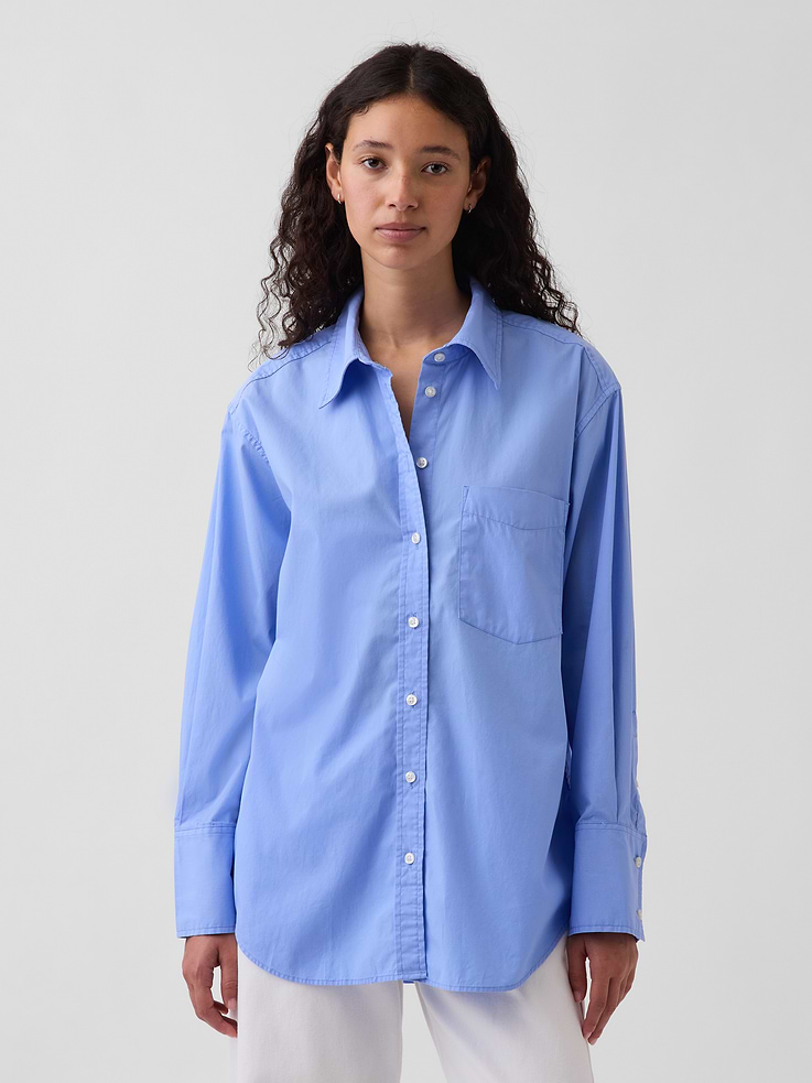 Image number 1 showing, Organic Cotton Poplin Big Shirt