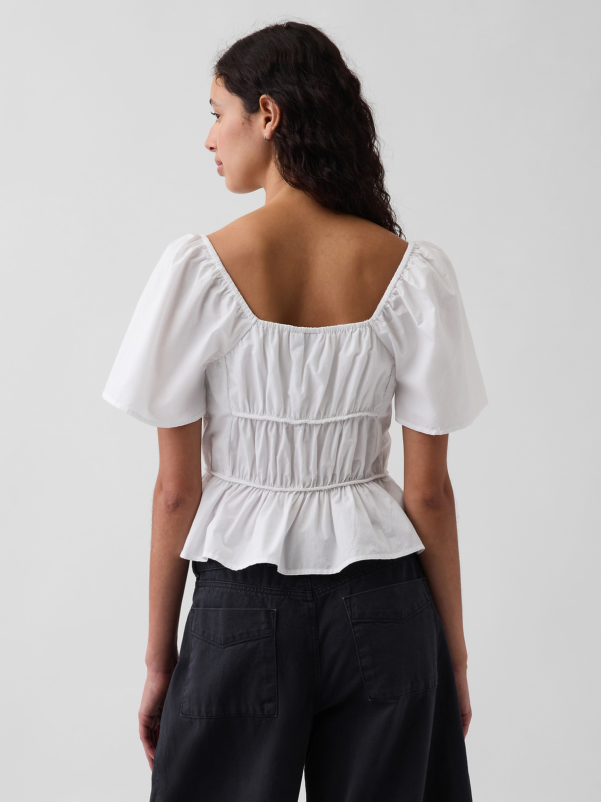 Square-Neck Peplum Top | Gap