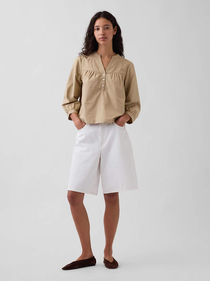 Image number 2 showing, Poplin Popover Top