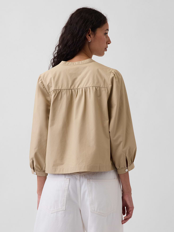 Image number 3 showing, Poplin Popover Top