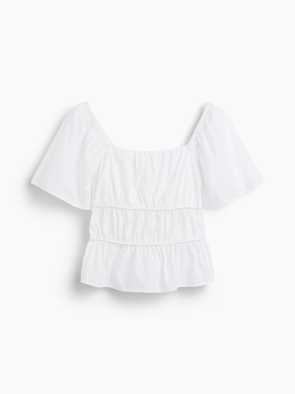 Square-Neck Peplum Top