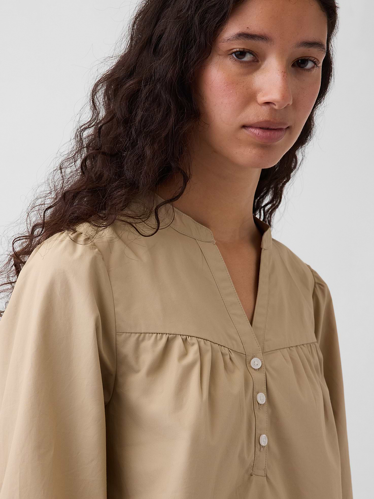 Image number 4 showing, Poplin Popover Top