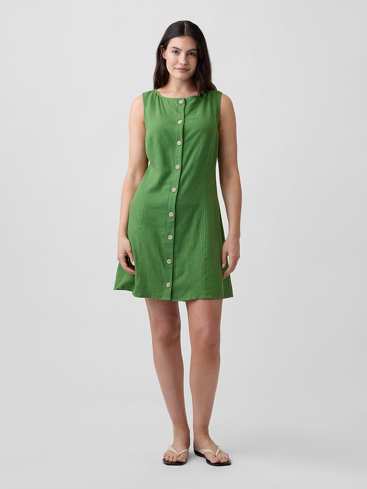 Image number 4 showing, Boatneck Button-Front Mini Dress