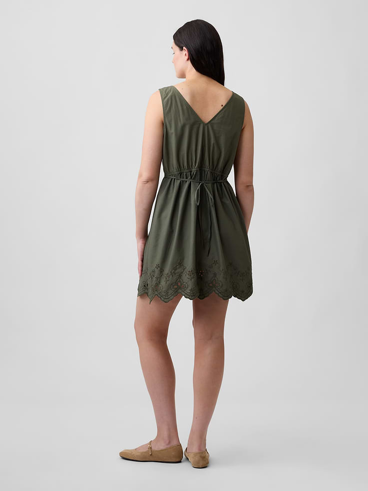 Image number 5 showing, Eyelet V-Neck Mini Dress