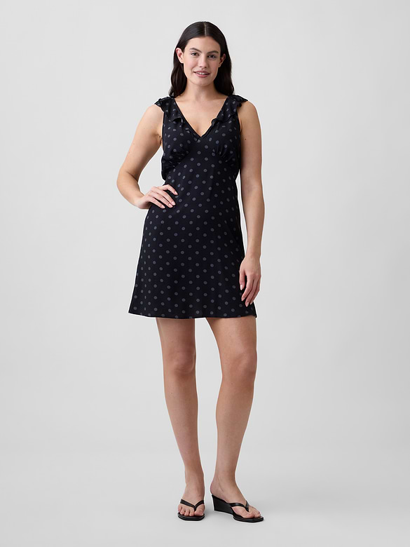Ruffle V-Neck Mini Dress