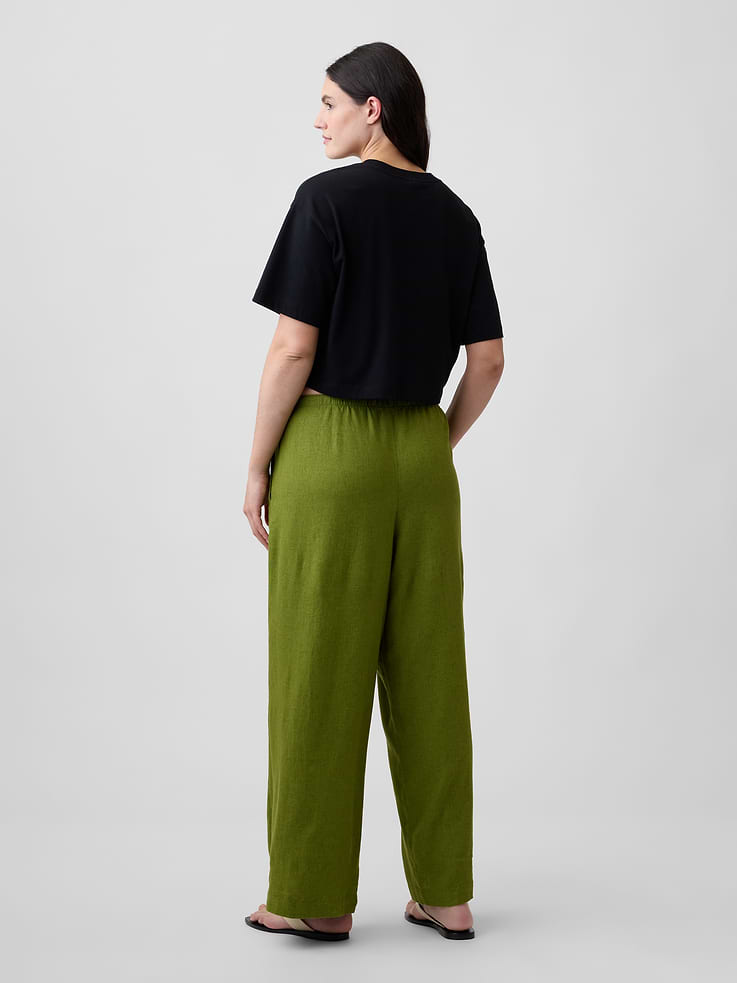 Image number 6 showing, Relaxed Linen-Blend Wide-Leg Pants