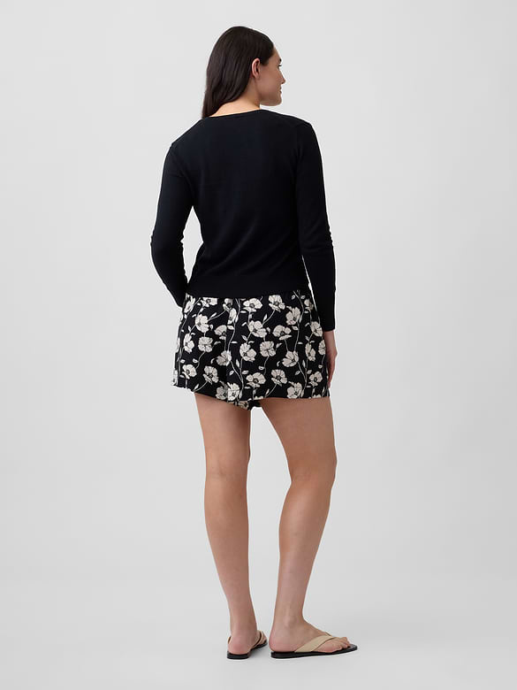 4" Pull-On Linen-Blend Shorts