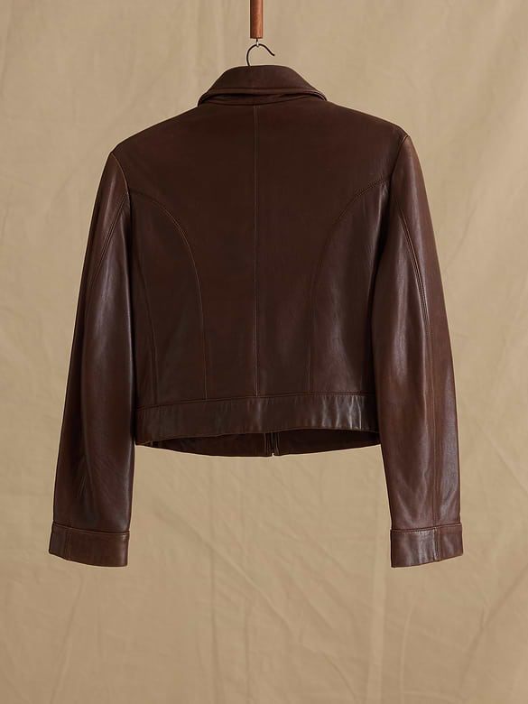 Archive Cropped Leather Jacket Women's Size M
