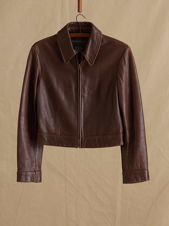 Archive Cropped Leather Jacket Women's Size M