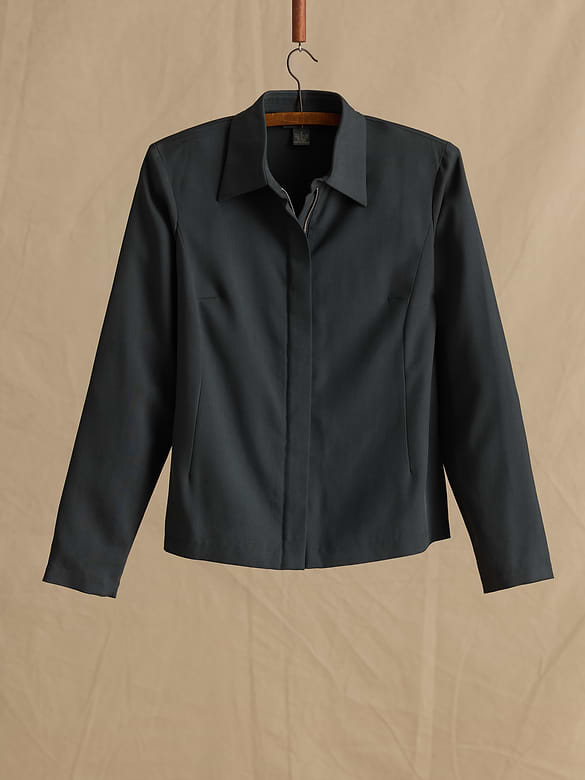 Archive Silk Zip-Front Shirt Jacket Women's Size 2