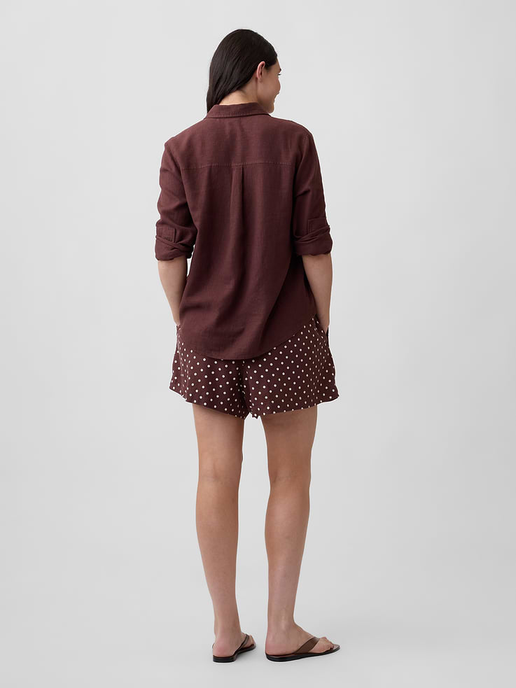 Image number 6 showing, 4" Pull-On Linen-Blend Shorts