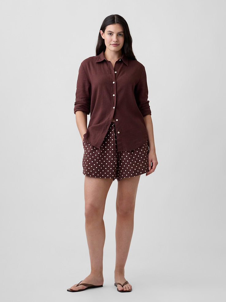 Image number 5 showing, 4" Pull-On Linen-Blend Shorts