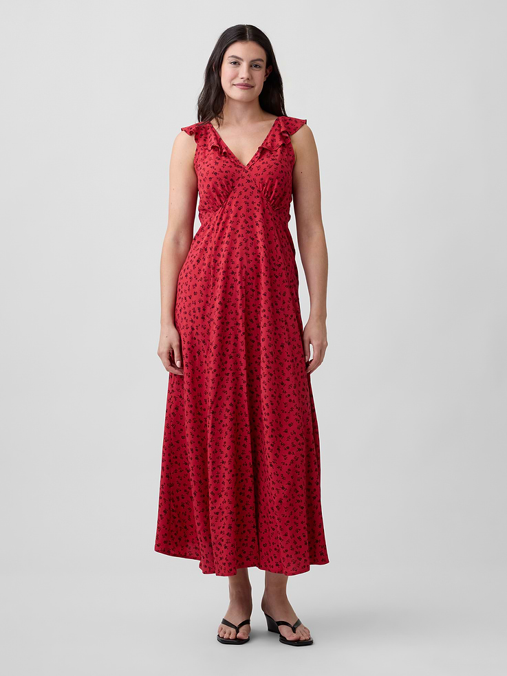 Image number 4 showing, Ruffle V-Neck Maxi Dress