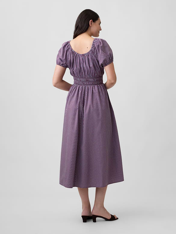 Puff Sleeve V-Neck Maxi Dress