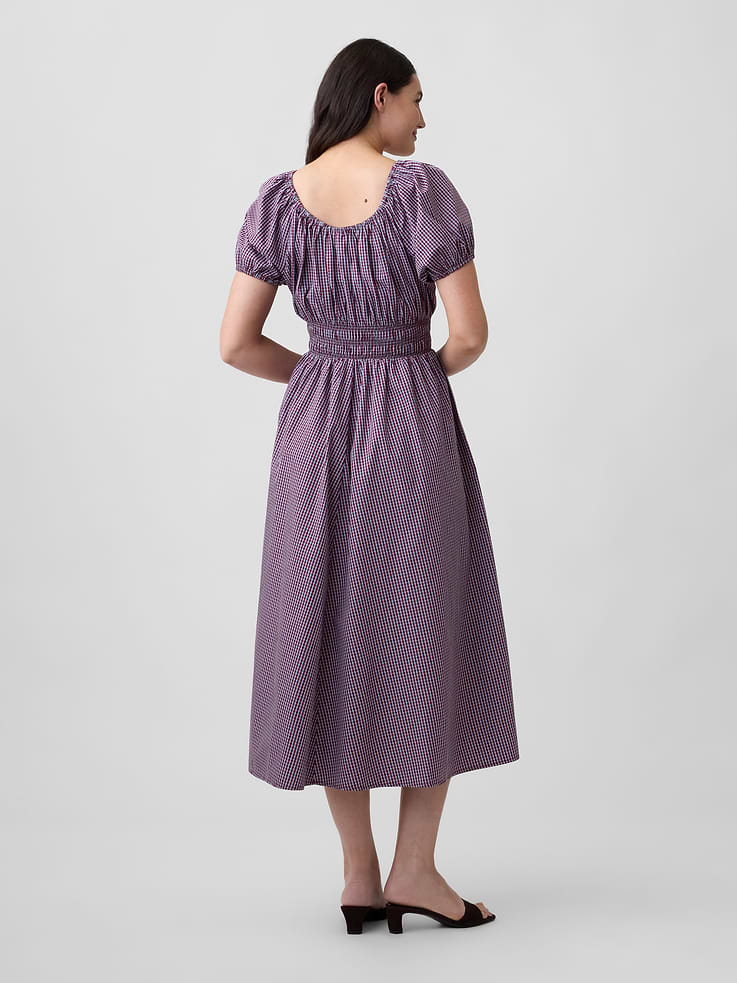 Image 5 of 6, Puff Sleeve V-Neck Maxi Dress