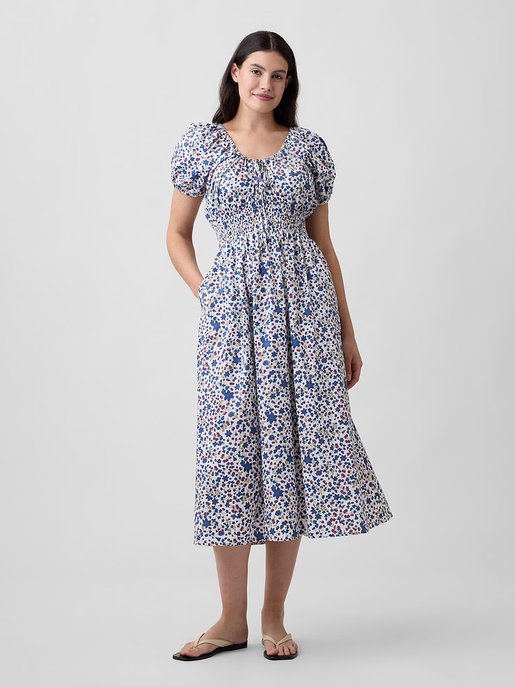 Image number 4 showing, Puff Sleeve V-Neck Maxi Dress