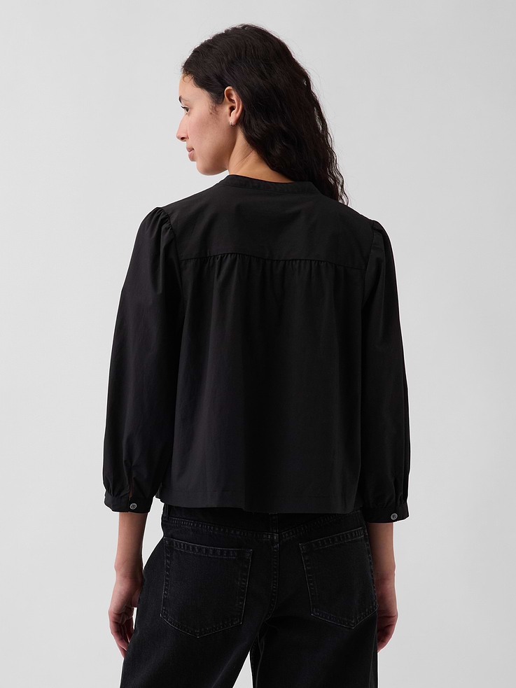 Image number 3 showing, Poplin Popover Top