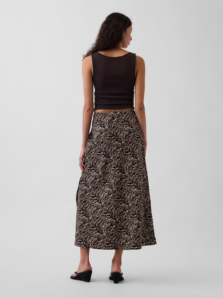 Image number 2 showing, Linen-Blend Maxi Slip Skirt