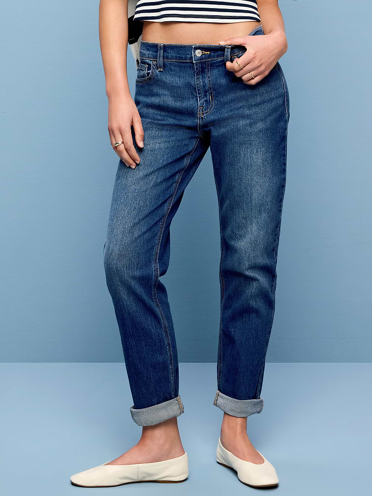 L'image numéro 2 présente Jean Wow Boyfriend droit à taille mi-basse