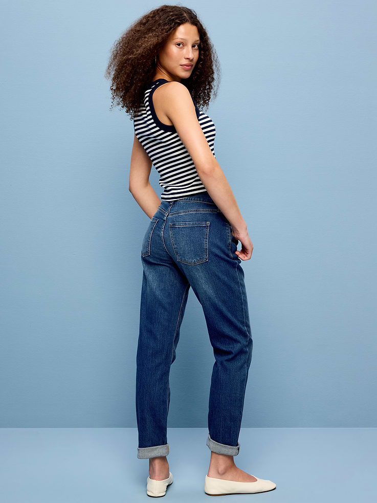 L'image numéro 5 présente Jean Wow Boyfriend droit à taille mi-basse
