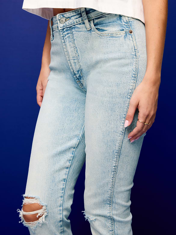 High-Waisted Vintage Slim Jeans
