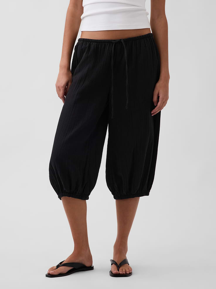 Image number 2 showing, Cotton Gauze Easy Culotte Pants