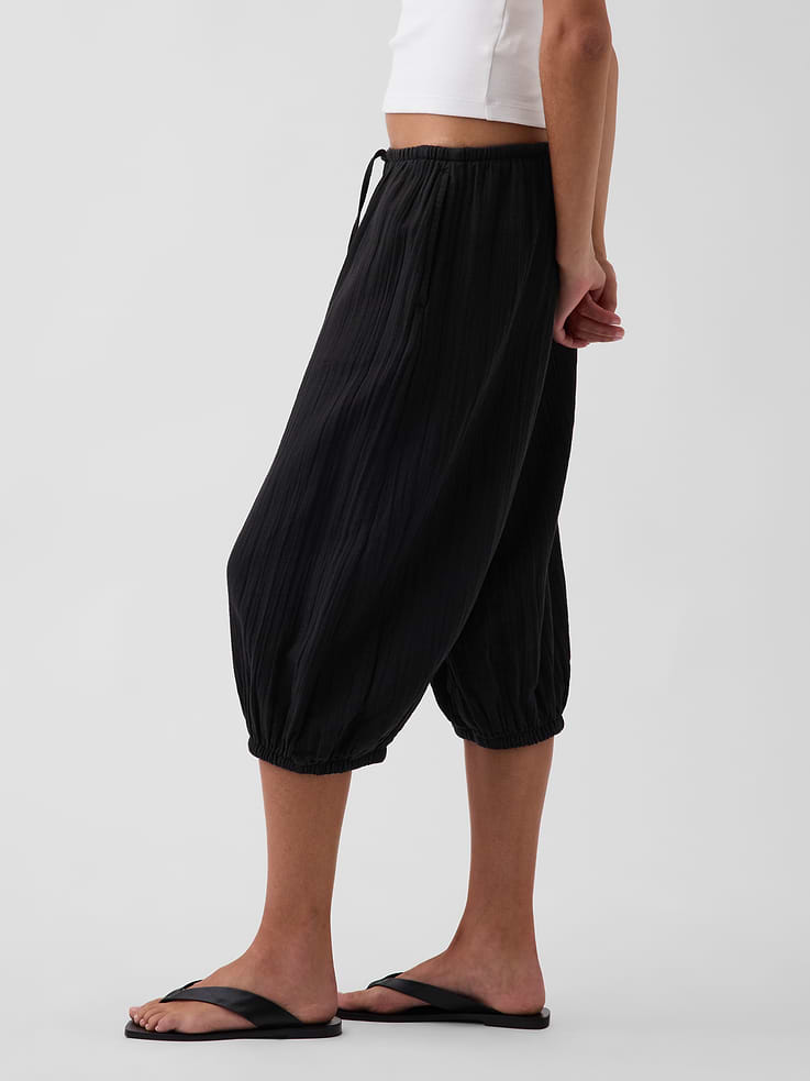 Image number 3 showing, Cotton Gauze Easy Culotte Pants