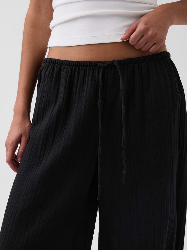 Image number 6 showing, Cotton Gauze Easy Culotte Pants