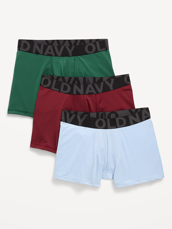 Go-Dry Boxer-Briefs Performance Underwear 3-Pack for Boys