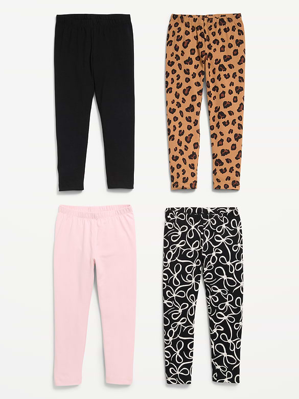 4-Pack Full-Length Jersey Leggings for Toddler Girls
