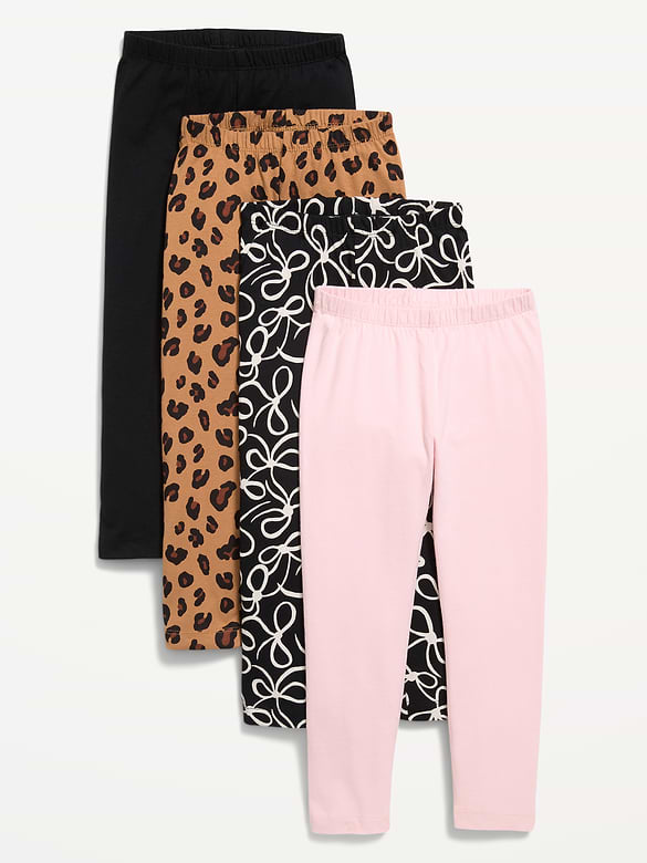 4-Pack Full-Length Jersey Leggings for Toddler Girls
