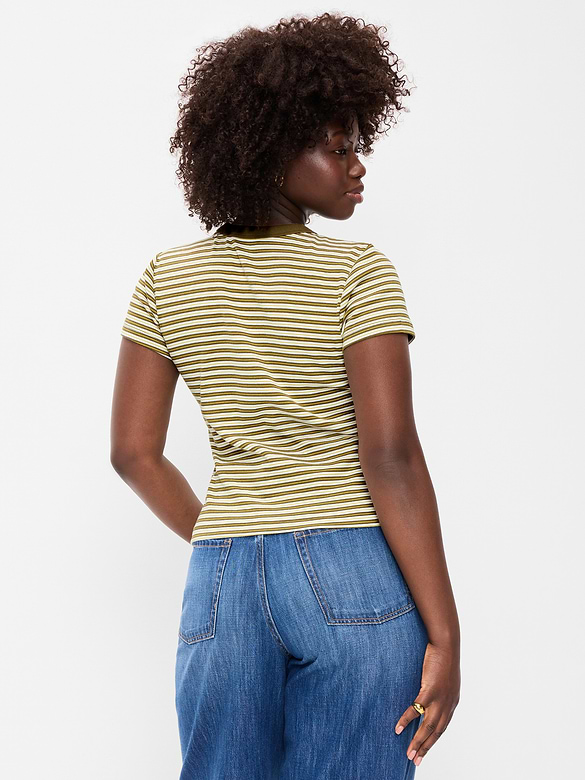 Snug Crew-Neck Ribbed T-Shirt