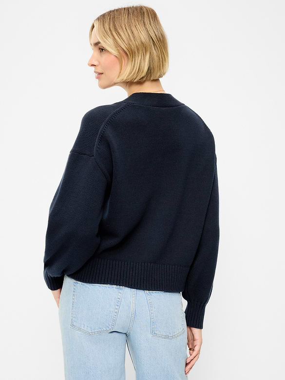Seaside Cotton V-Neck Cardigan Sweater