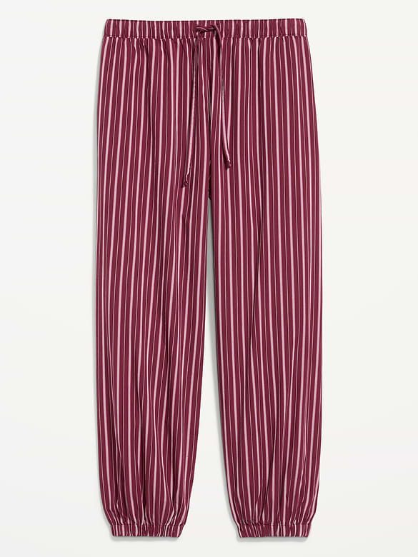 Cinched Poplin Balloon Pants