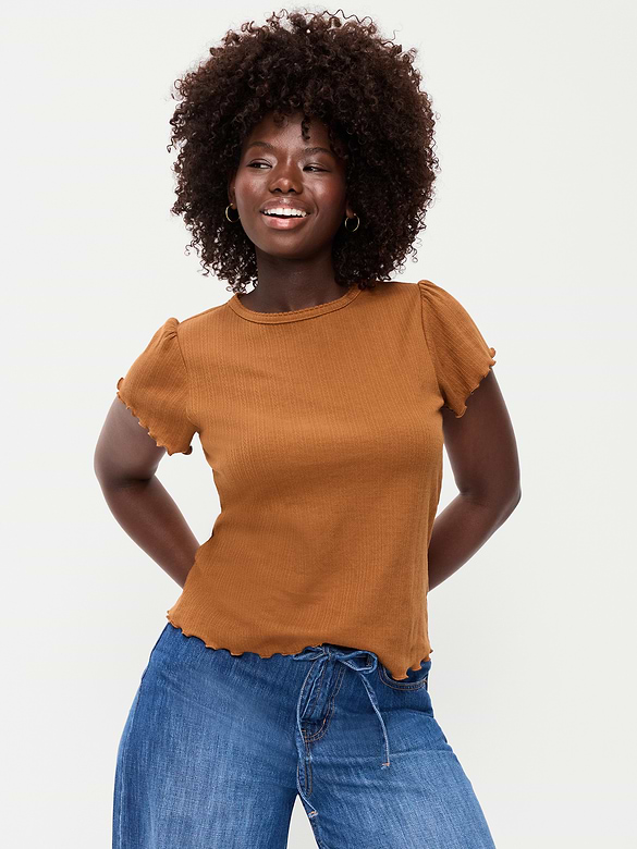 Lettuce-Edge Pointelle Top