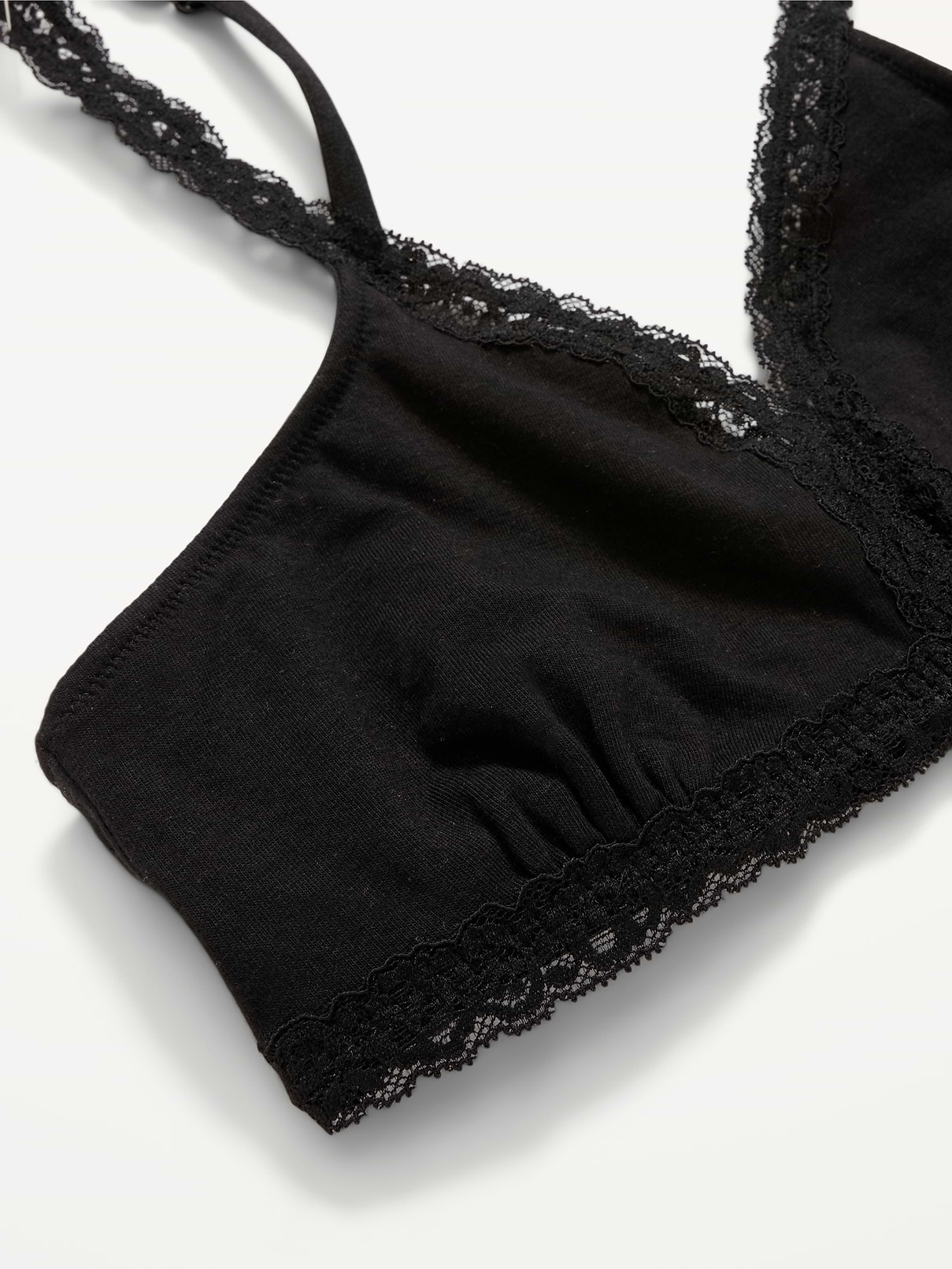 Image number 2 showing, Lace-Trim Cotton Triangle Bralette
