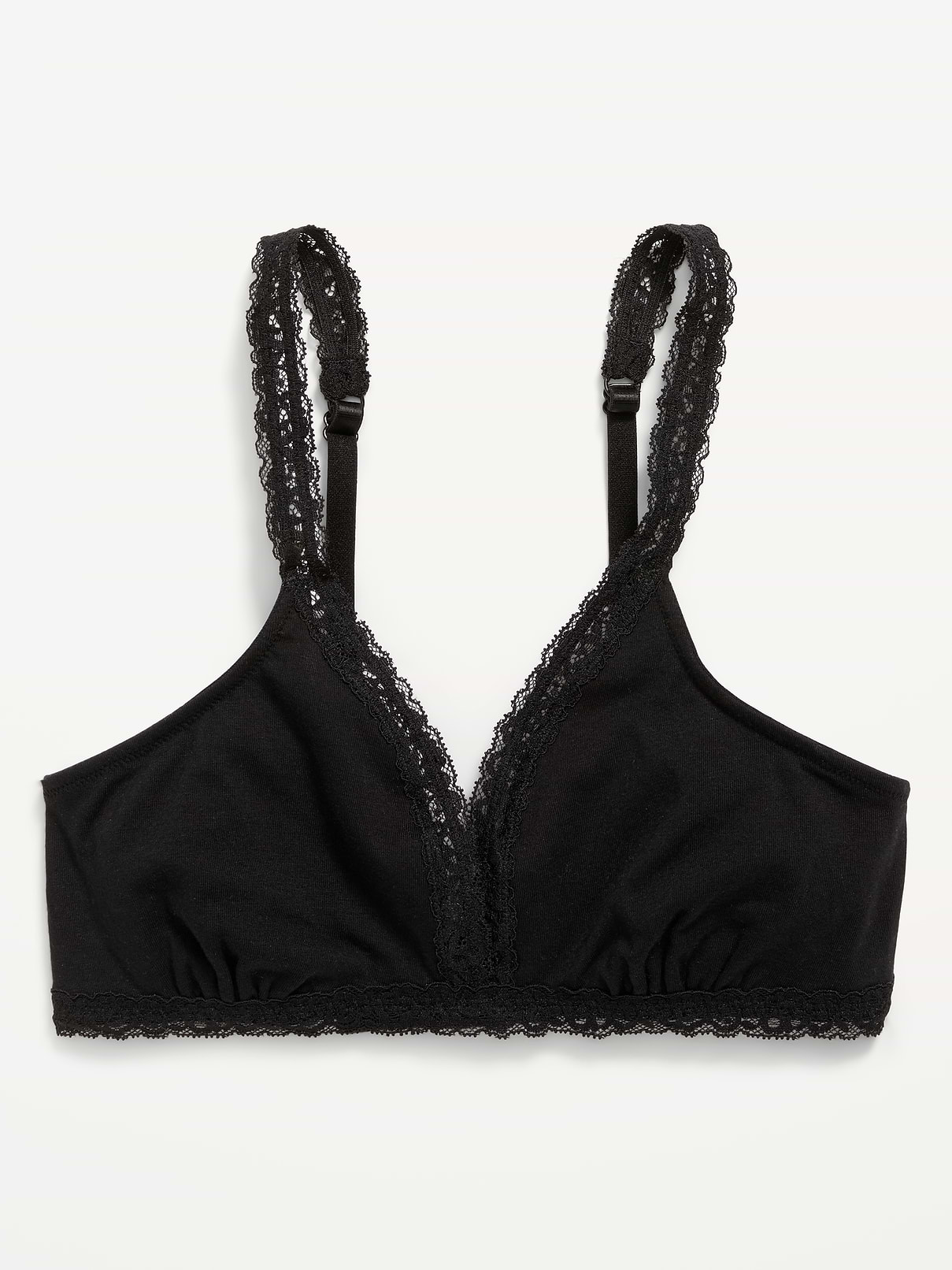 Image number 1 showing, Lace-Trim Cotton Triangle Bralette