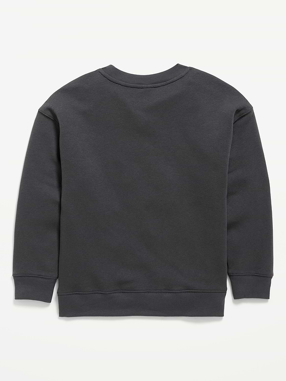 Oversized Logo Graphic Crew-Neck Sweatshirt for Boys