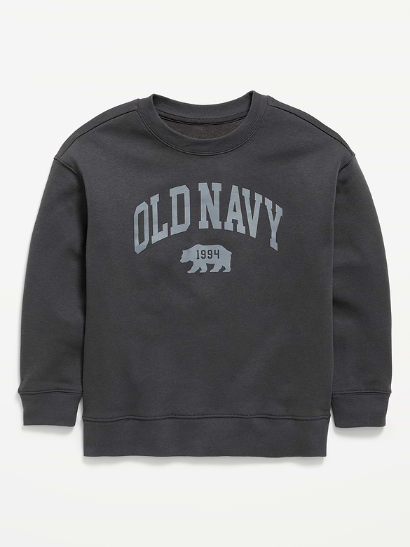 Oversized Logo Graphic Crew-Neck Sweatshirt for Boys