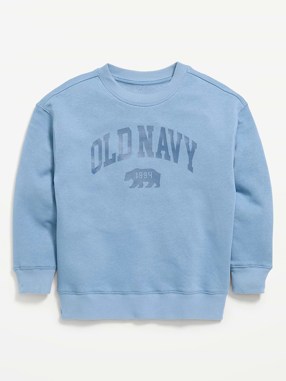 Oversized Logo Graphic Crew-Neck Sweatshirt for Boys