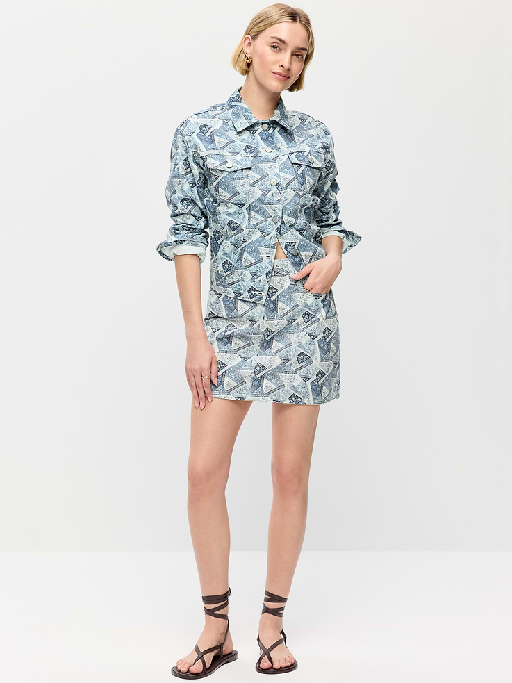 Image number 1 showing, OG High-Waisted Denim Mini Skirt