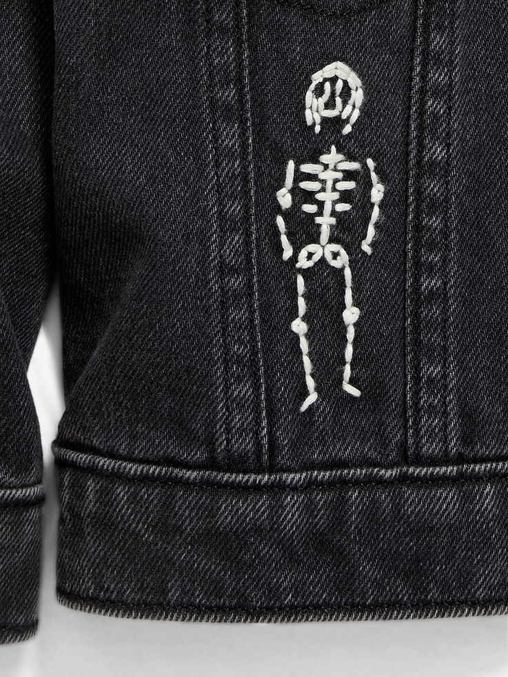 Image 2 of 2, Oversized Unisex Trucker Jean Jacket for Toddler
