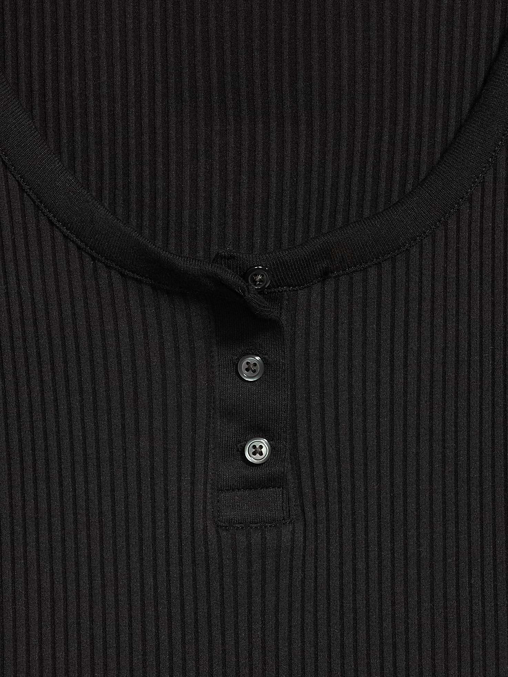 Image number 4 showing, Scoop-Neck Fitted Henley Top